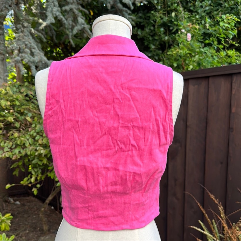 Monrow Linen Crop Top - Picture 3 of 3